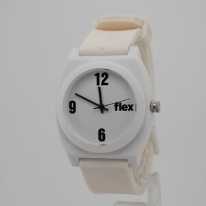 Flex White Silicone Watch 39mm Minimalist Quartz New Battery Cleaned